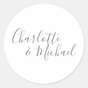 Elegante Signature-Hochzeit Runder Aufkleber