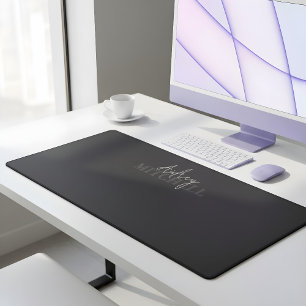 Elegante Signature Script Monogram Black Schreibtischunterlage