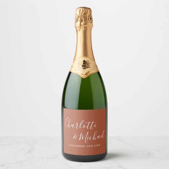 Elegante Signature Script Terracotta Wedding (Vorderseite)