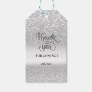 Elegante Silber-Glitter-Bokeh-Hochzeit Danke Geschenkanhänger