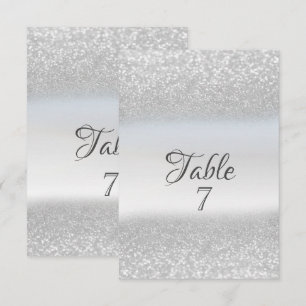 Elegante Silber-Glitter-Bokeh-Tischkarte Einladung