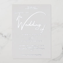 Elegante Silberfolie Graue Flourish-Hochzeit 