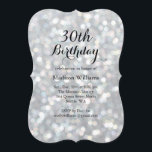 Elegante Silberlichter Geburtstag Einladung<br><div class="desc">Eine elegante und elegante Geburtstagseinladung,  die vor einem Hintergrund von silbernen Lichtern gezeigt wird.</div>