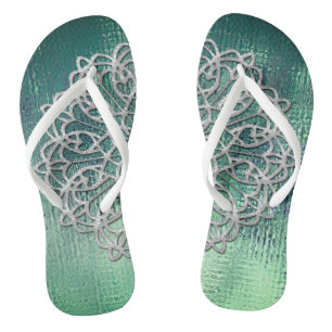 Elegante Silbermandala-Flip-Flops Flip Flops
