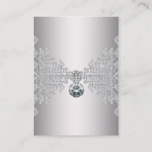 Elegante silberne Diamant-Visitenkarte-Schablone Visitenkarte