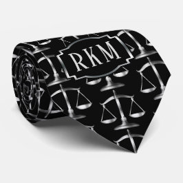 Elegante silberne Gesetzesmonogramm-Skalen von Krawatte
