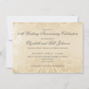 Elegante silberne Hochzeit zum 50. Jubiläum Einladung
