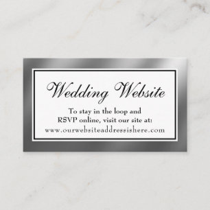Elegante silberne Hochzeits-Website-Einlegekarte Begleitkarte
