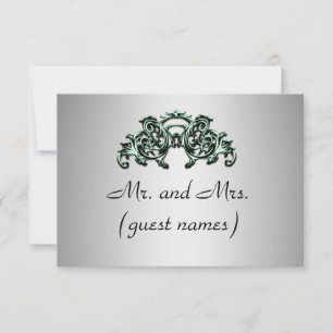 ELEGANTE SILBERNE HOCHZEITSPLATZKARTE EINLADUNG