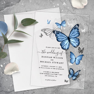 Elegante silberne Licht Baby Blau Schmetterling Ho Acryleinladungen