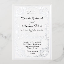 Elegante silberne verzierte Blumenranken-Rand-Hoch