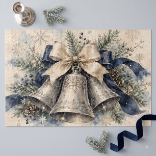 Elegante silberne Weihnachtsglocken Aquarell