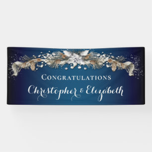 Elegante silberne Winterblumen-Gratulation Banner