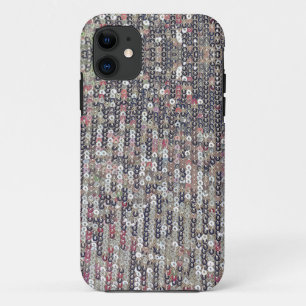 Elegante, silberrosa, gürtelige Glitzer-Sequenzen Case-Mate iPhone Hülle