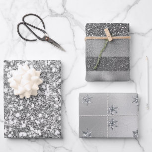 Elegante Silberschmiedepapiere für Glitzer Geschenkpapier Set