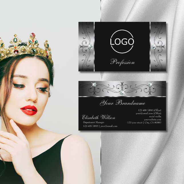 Elegante Silberschmuck mit Logo Visitenkarte (Von Creator hochgeladen)