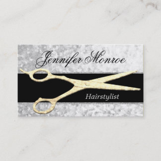 Elegante Silberund Goldhairstylist-Verabredung Terminkarte