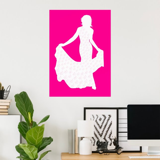 Elegante Silhouette einer Frau in "Flower Gown" Poster (Von Creator hochgeladen)