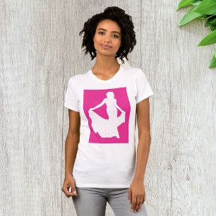 Elegante Silhouette einer Frau in "Flower Gown" T-Shirt