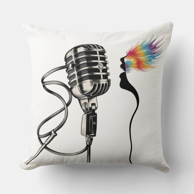 Elegante Silhouette Singer Kissen (Vorderseite)