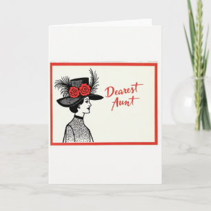 Elegante Silhouette Tante Karte