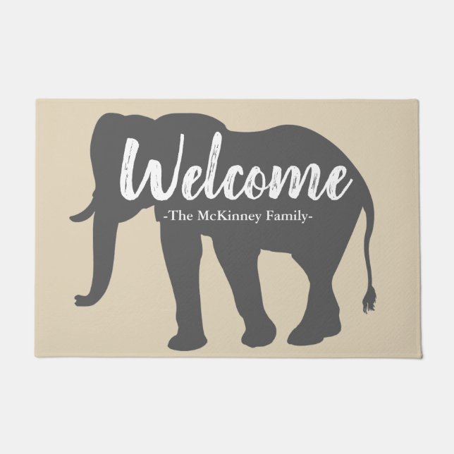 Elegante Silhouette und Familienname der Grauen El Fußmatte (Vorderseite)