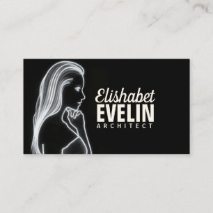 Elegante Silhouette: Weiße Linien auf dunkler Lein Visitenkarte