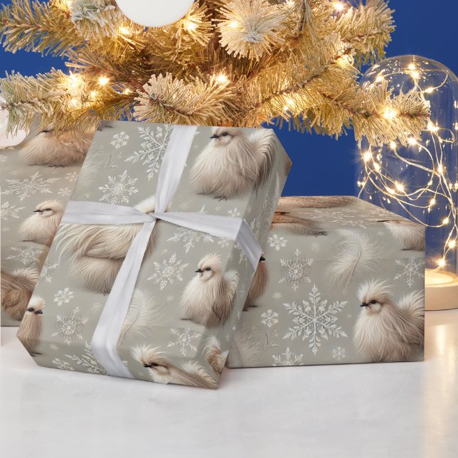 Elegante Silkie Chicken Holiday Gift Wrap Geschenkpapier (Feiertage)