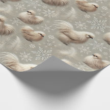 Elegante Silkie Chicken Holiday Gift Wrap