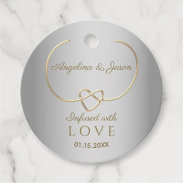 Elegante Silver and Gold Wedding Geschenkanhänger