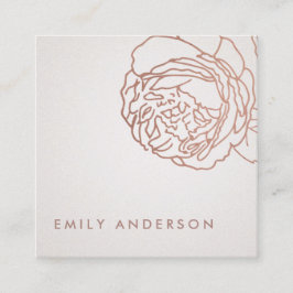 ELEGANTE SILVER-BLUSTERPINK ROSE-GOLD-BLÖSSE QUADRATISCHE VISITENKARTE
