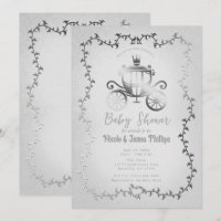 Elegante Silver Carriage Storybook Baby Shower