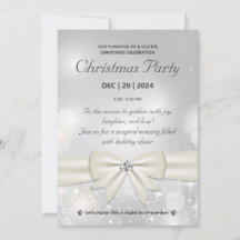 Elegante Silver Christmas Party Bow und Glitzern