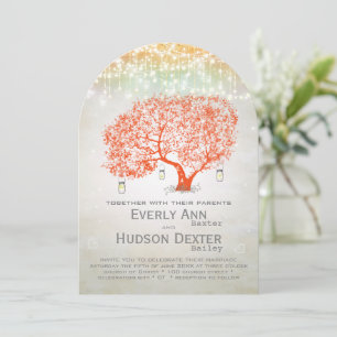 Elegante Silver Coral Rustic Country Forest Weddin Einladung