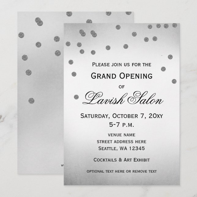 Elegante Silver Corporate Party Einladung (Vorne/Hinten)