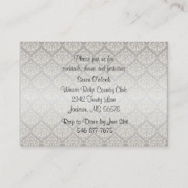 Elegante Silver Damask Style Wedding 1 Begleitkarte