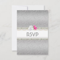 Elegante Silver Damask und rosa Rose UAWG