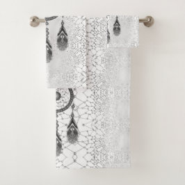 Elegante Silver Dreamcatcher Abstrakt Bath Badhandtuch Set