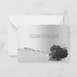 Elegante Silver Floral Design Ihre eigene Karte