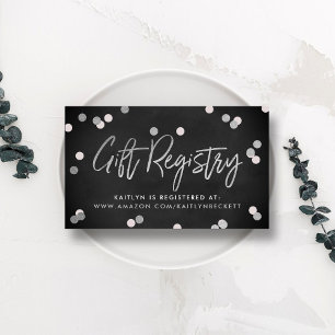 Elegante Silver Foil Gift Registry Wedding Begleitkarte