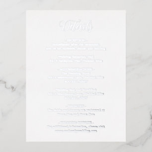 Elegante Silver Foil Moderne Hochzeitskarte Folie Einladungspostkarte