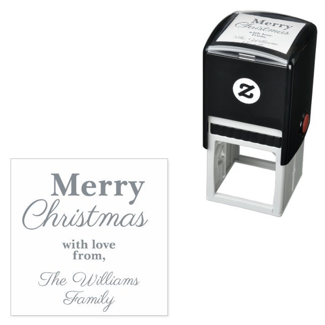 Elegante Silver Frohe Weihnachtsfeier Permastempel (Beispiel)