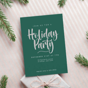 Elegante Silver Glitzer Green Holiday Party Einladung