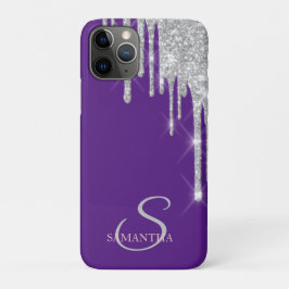 Elegante Silver Glitzer Tropfens Violet Case-Mate iPhone Hülle