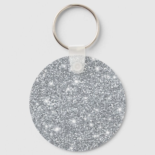 Elegante Silver Imitate Glamour Glitzer Schlüsselanhänger (Vorderseite)