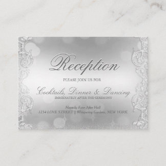 Elegante Silver Imitats Foil Begleitkarte