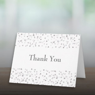 Elegante Silver Liebe Hearts Confetti Wedding Karte