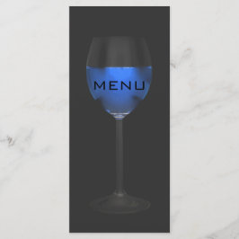 Elegante Silver Magic Blue Wine Black Menue Chic Menükarte