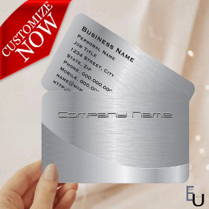 Elegante Silver Modern Corporate Business Card Visitenkarte