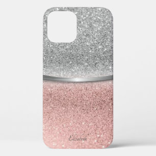 Elegante Silver Rose Gold Glitzer Bokeh Case-Mate iPhone Hülle